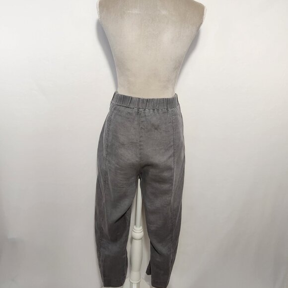 Ellen Tracy Women SZ L 100% Linen Elastic Waist Crop Pull On Cargo Pocket Pants - Picture 8 of 14